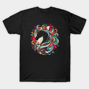 horse head colorful mane T-Shirt